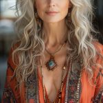 gray hair boho fashion
