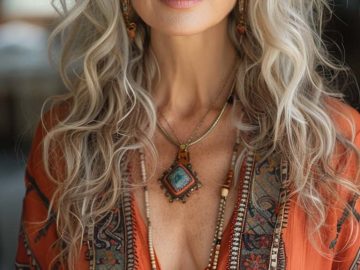 gray hair boho fashion
