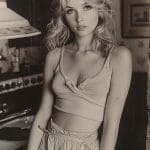 Black and white portrait of a young woman.