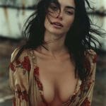 Woman with floral dress and red ball