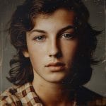 Vintage portrait in flannel shirt