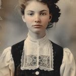 Vintage-style portrait of a young woman.