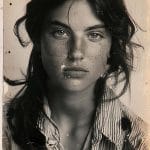 Vintage portrait of a woman with freckles.