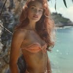 Woman standing by the sea