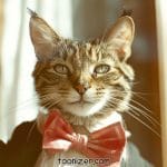 Cat wearing bow tie and suit