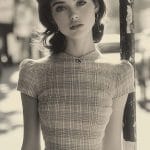 Vintage-style portrait of woman outdoors