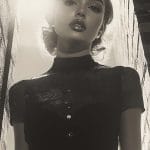 Vintage black and white portrait of a woman