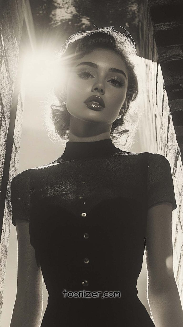 Vintage black and white portrait of a woman