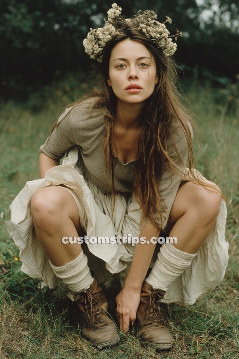 hippie brides in boho outfit