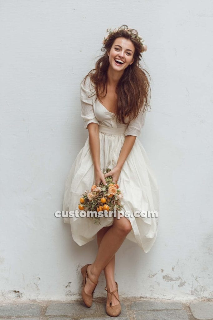 hippie brides in boho outfit