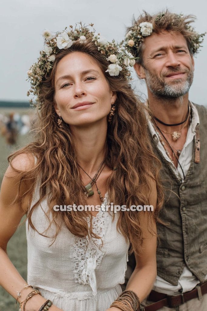 hippie bride and groom outfits