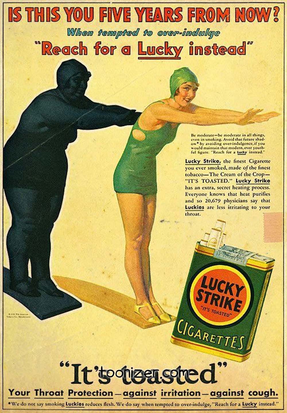 Vintage Lucky Strike cigarette advertisement.