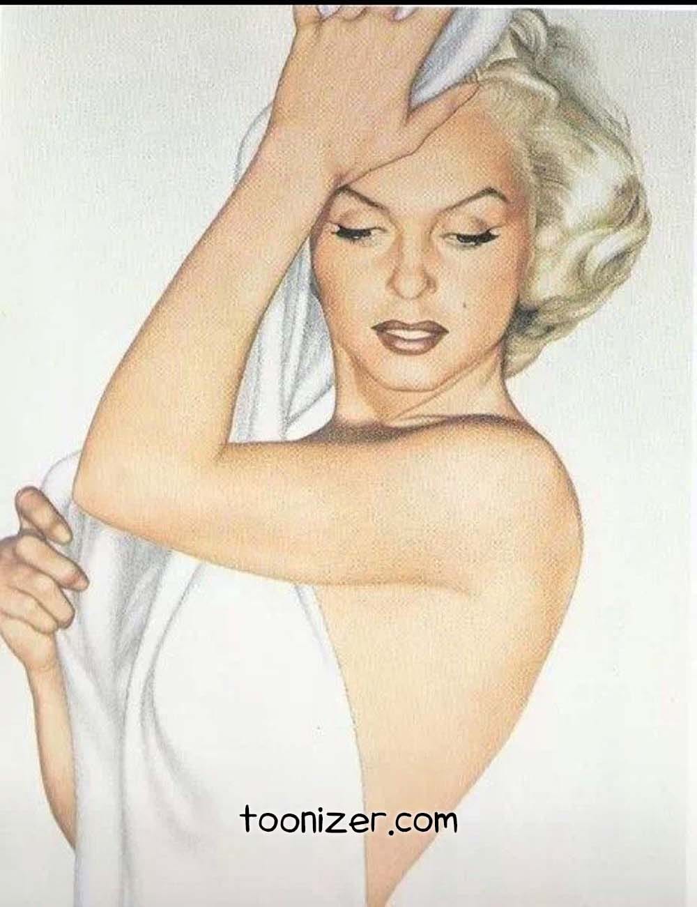 Illustration of glamorous woman with towel