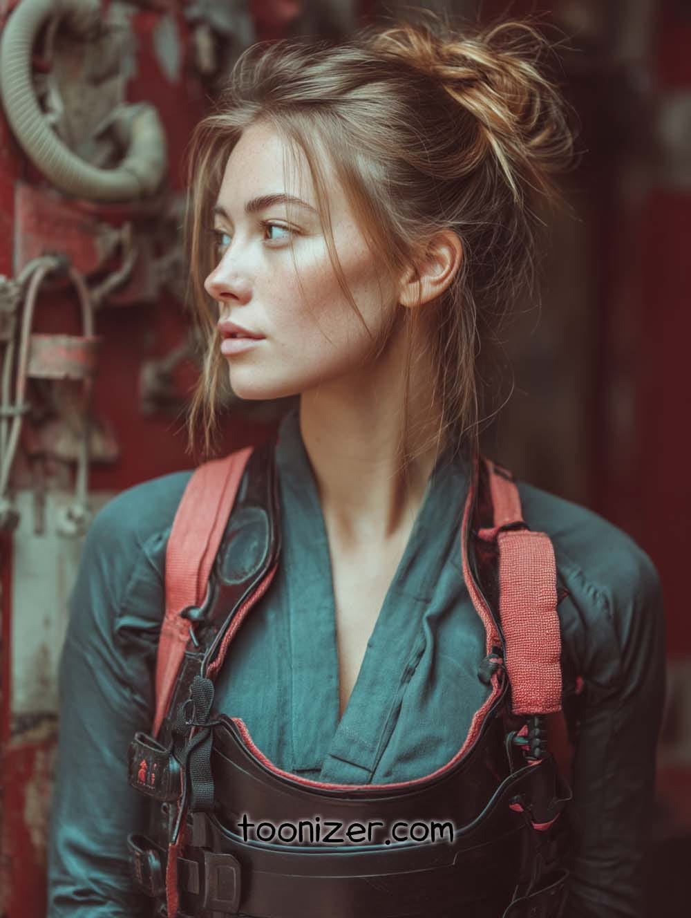 Person in vintage-style outdoor gear