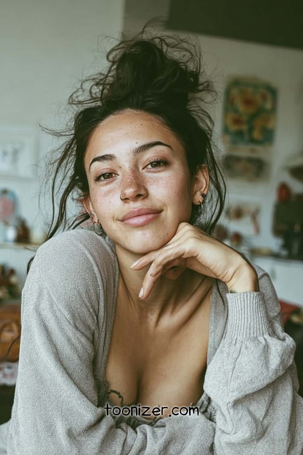 Smiling woman in casual indoor setting