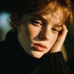 Person with red hair and pensive expression