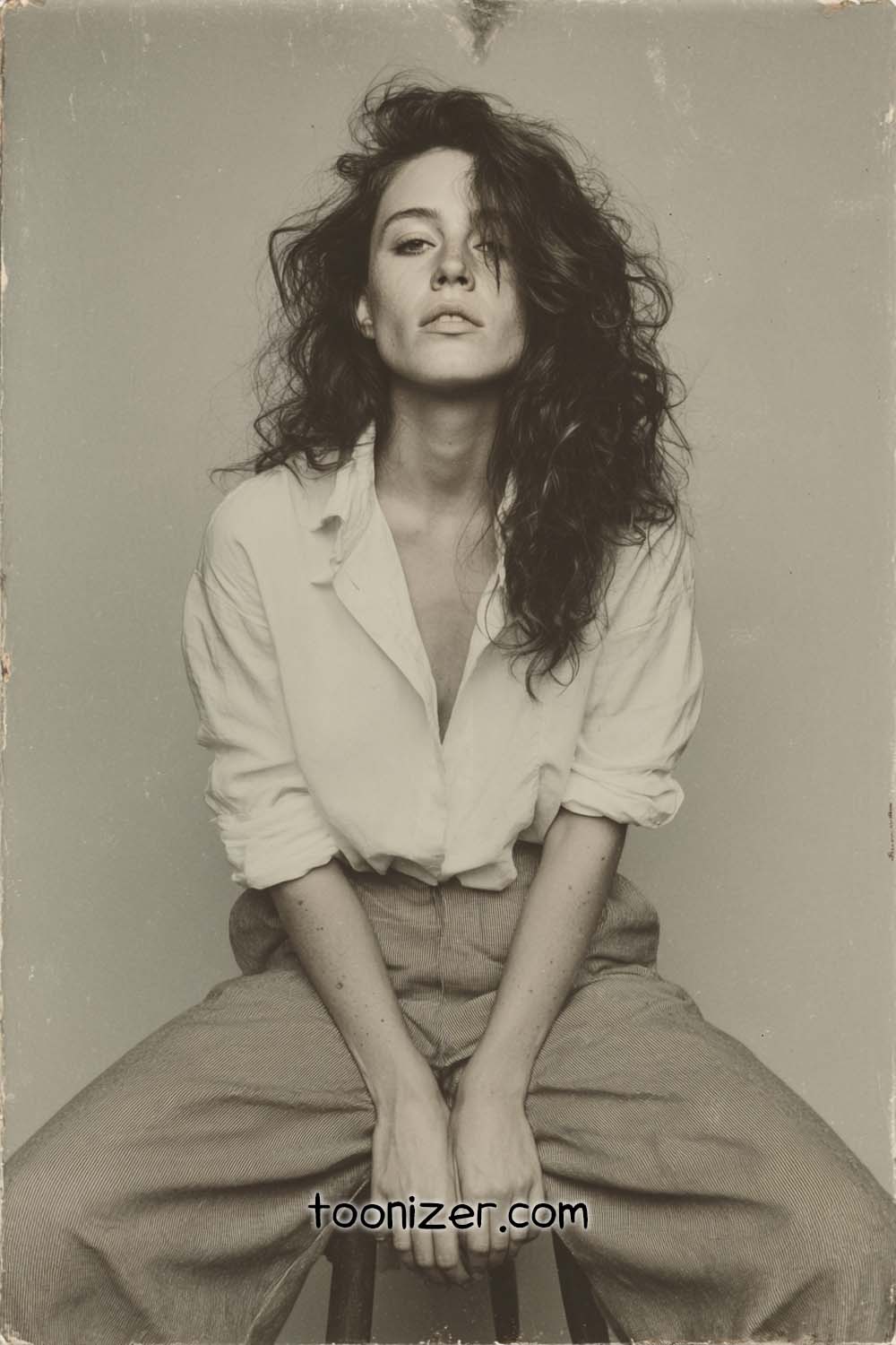 Stylish woman in vintage black-and-white portrait