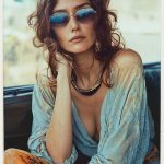 Woman in sunglasses, relaxed, retro vibe