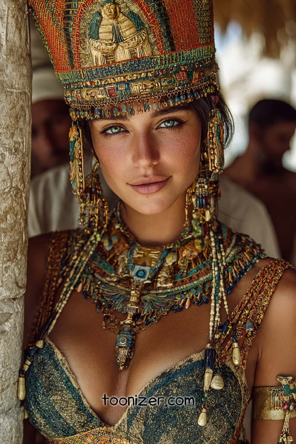 Woman in Egyptian-style attire and headdress.