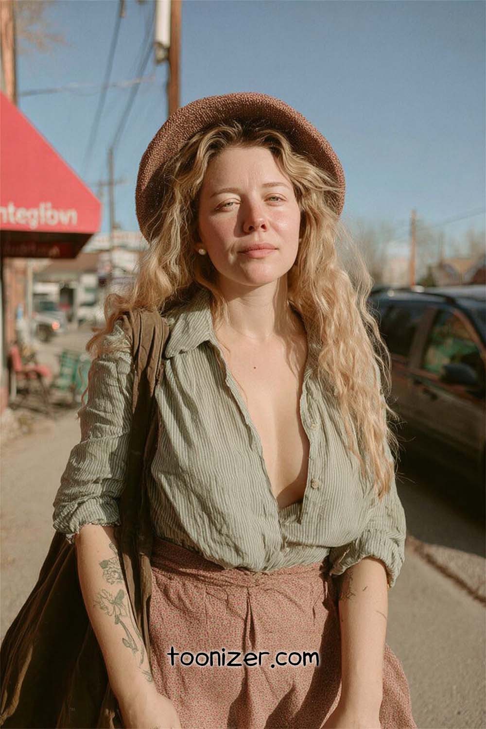 Person in hat and casual attire outdoors.