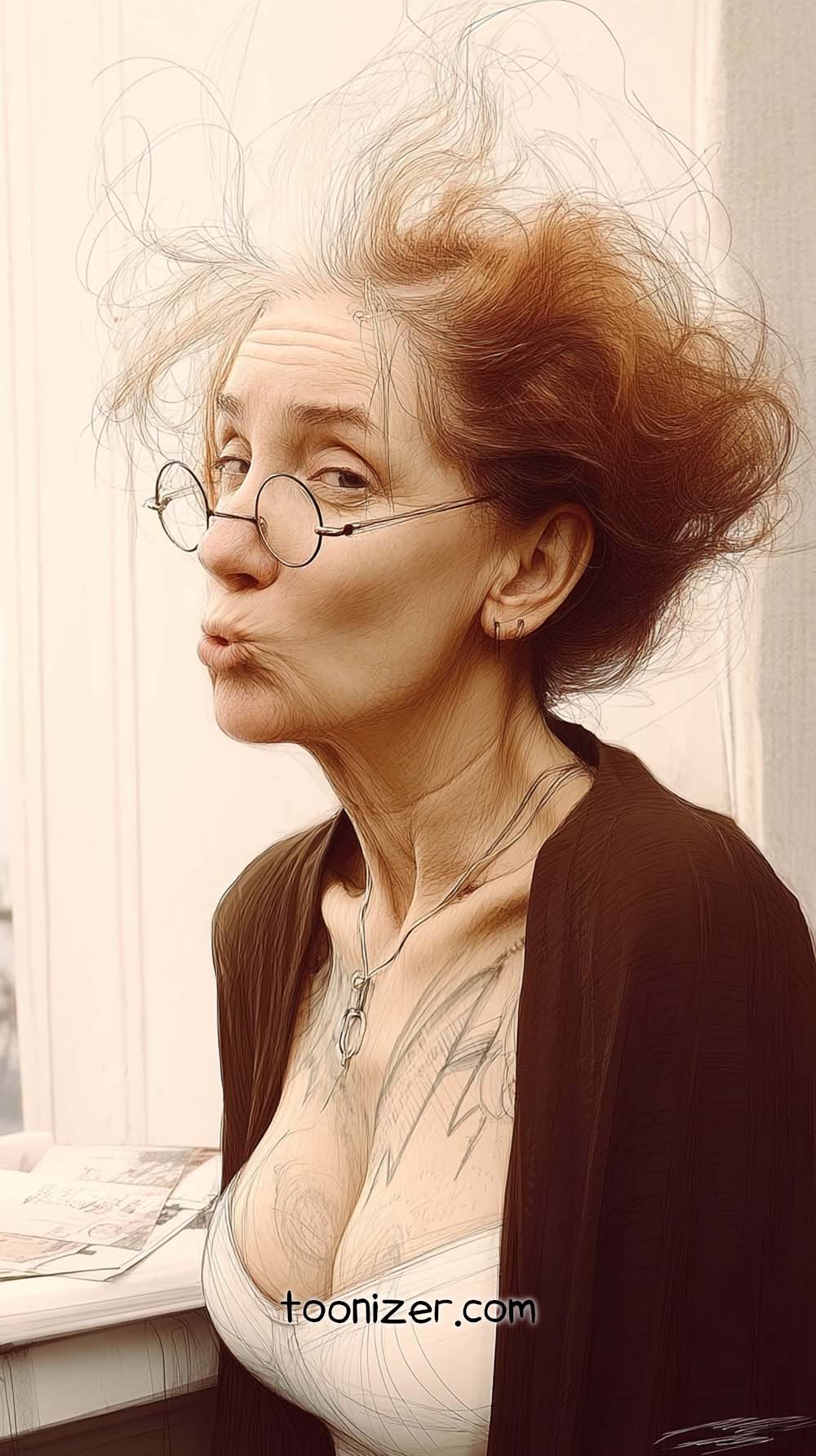 Artistic portrait of a woman with glasses.