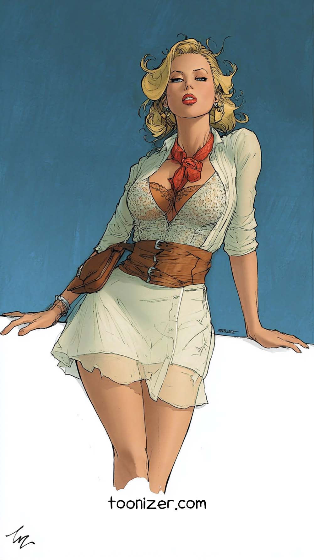 Stylized illustration of fashionable woman