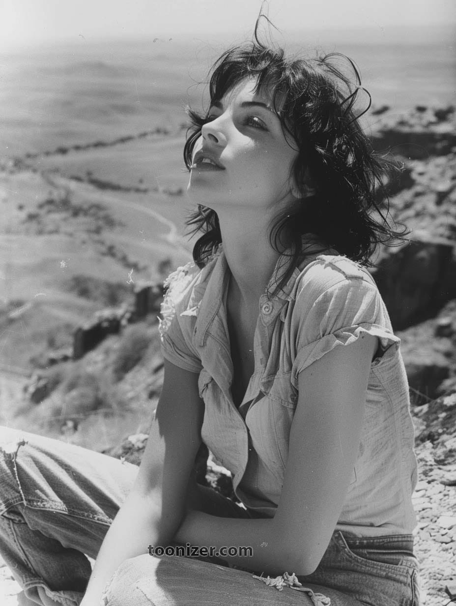 Woman outdoors on a sunny day.