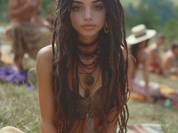 Young woman with dreadlocks in outdoor setting
