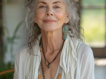 Smiling woman with long hair wearing jewelry.