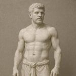 Marble statue of a muscular man