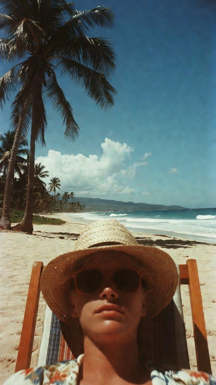 Person relaxing on a tropical beach