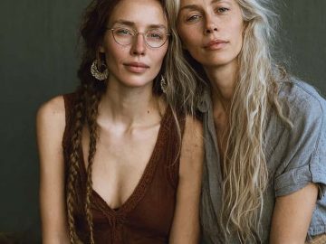 Two women in natural setting