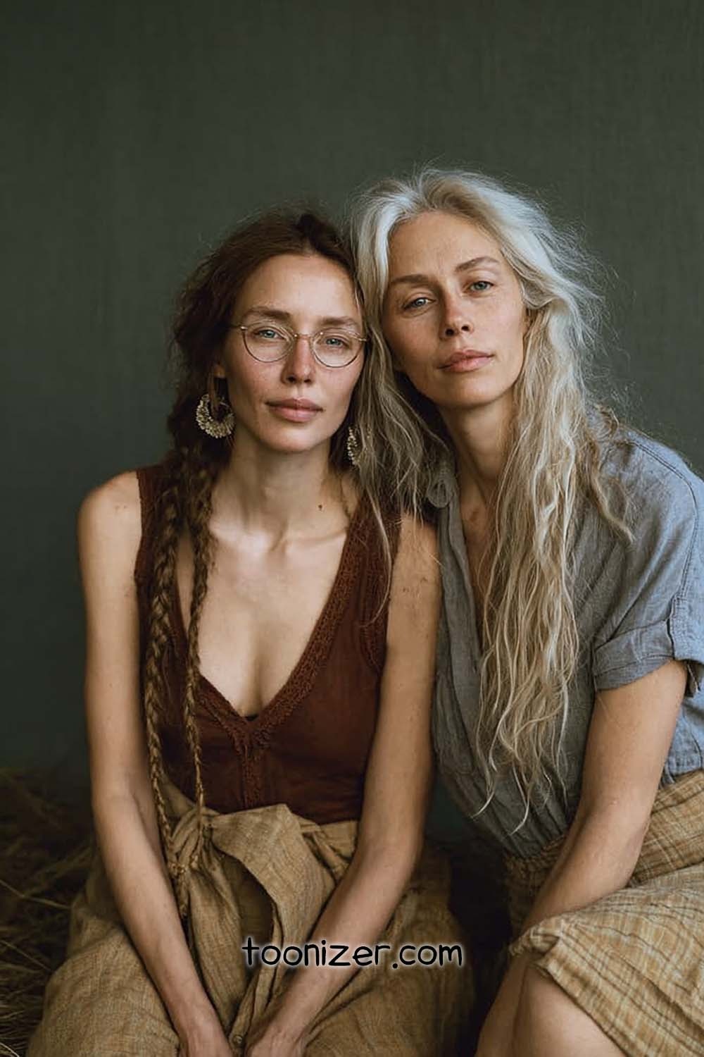 Two women in natural setting