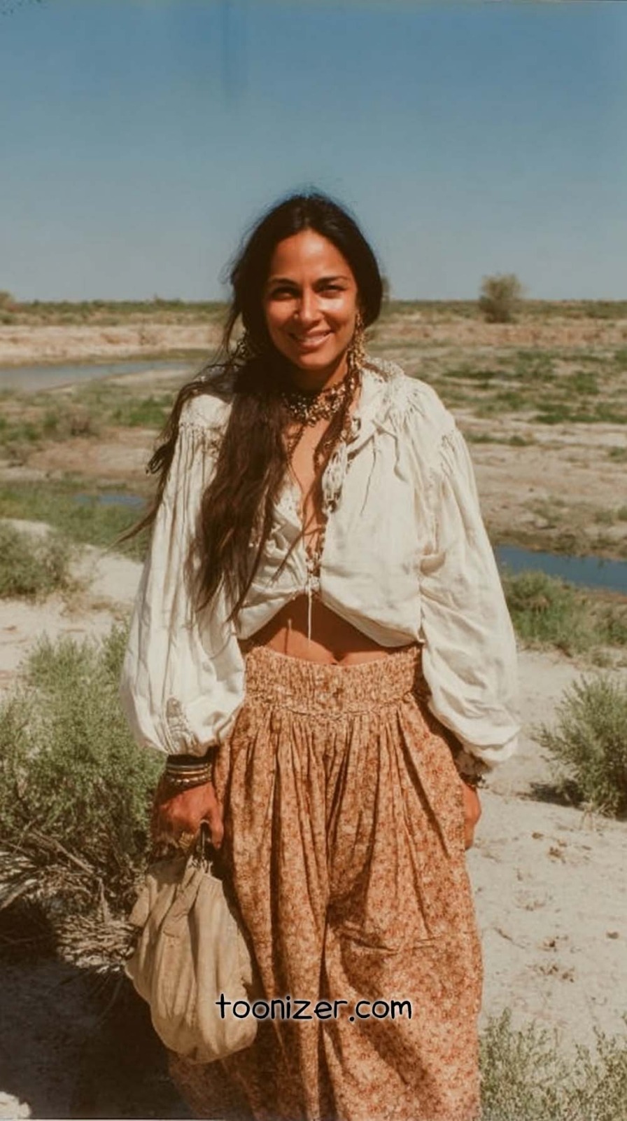 Woman in vintage attire outdoors