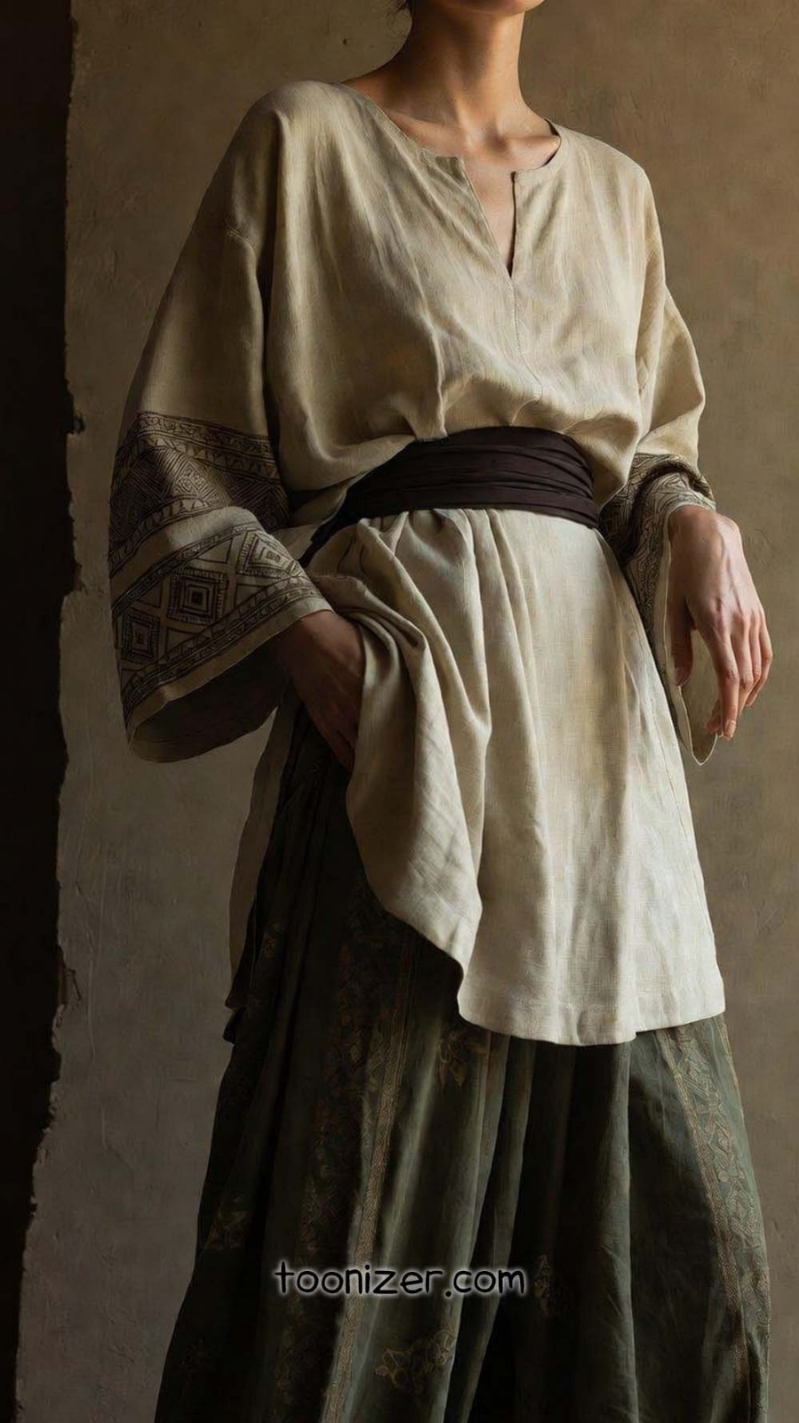Person in traditional, flowy garment