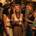 Group of friends laughing at a party