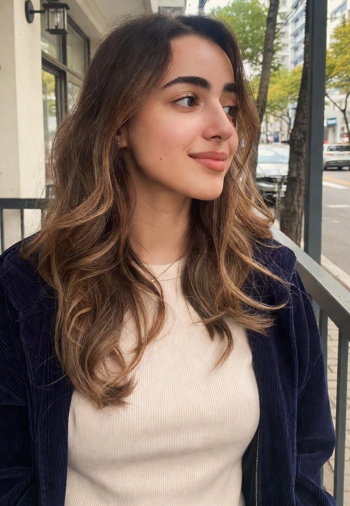 Young woman smiling outdoors
