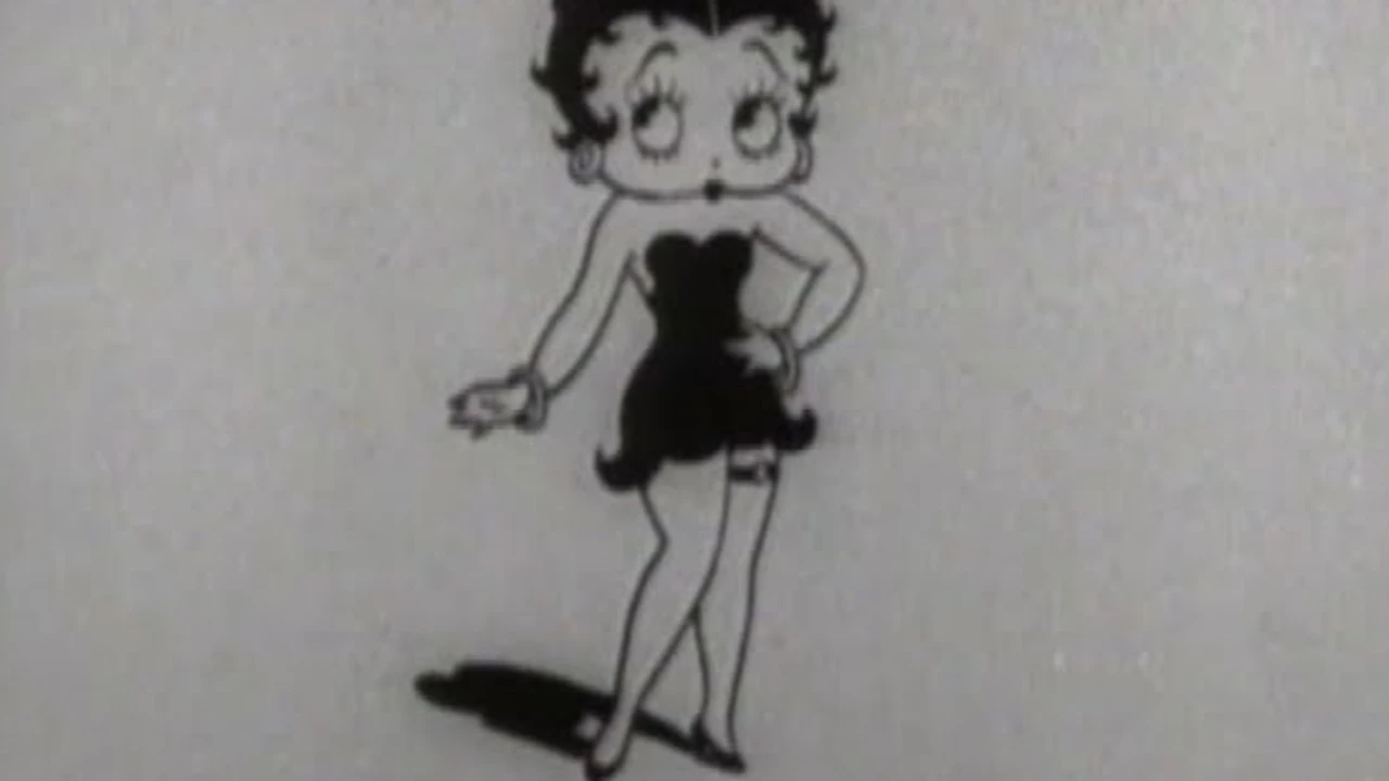 Betty Boop in black dress posing