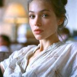 Portrait of woman with soft lighting indoors