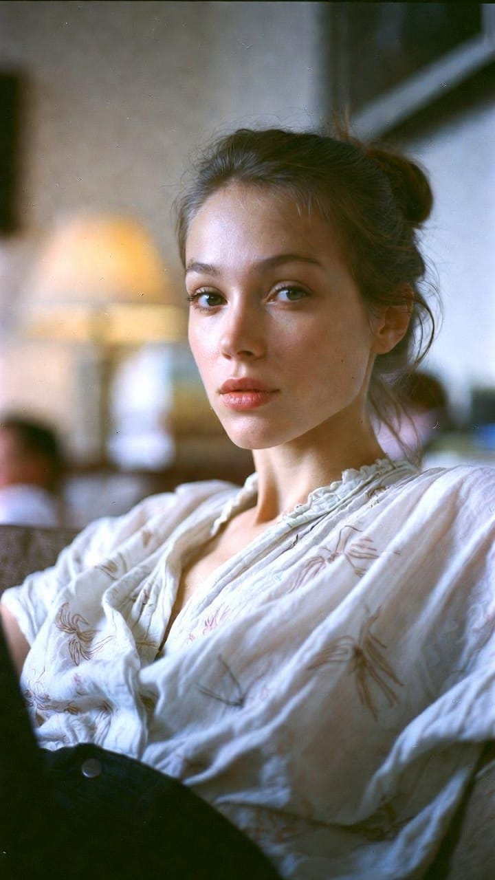 Portrait of woman with soft lighting indoors