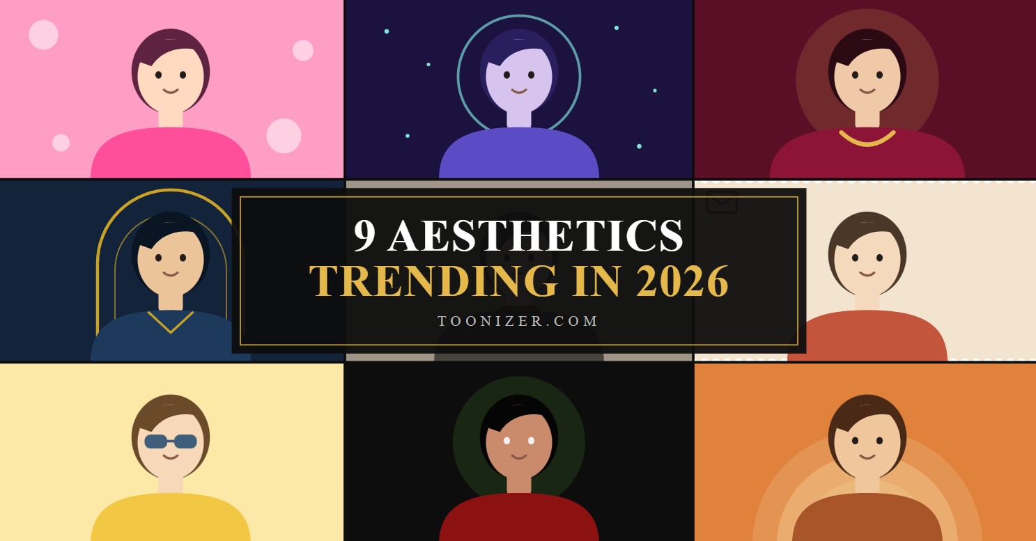9 aesthetics trending in 2026 graphic collage